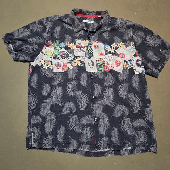 Tommy Bahama Las Vegas Theme Printed Silk Short‎ Sleeve Shirt Men's Size XL - Picture 1 of 5
